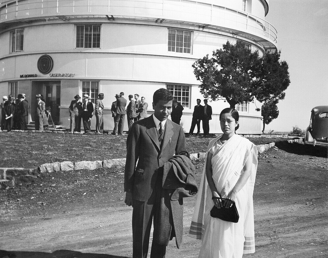 Indian-US astrophysicist Subrahmanyan Chandrasekhar and wife