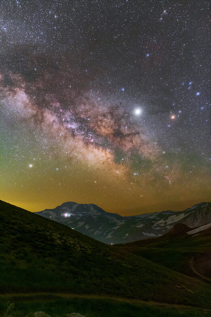 Milky Way core over mountains