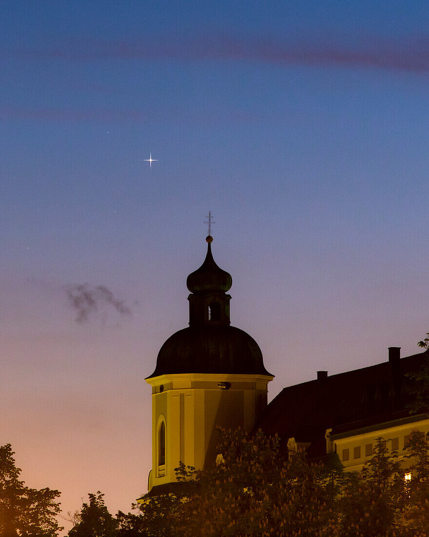 Mercury over church, Passau, Germany
