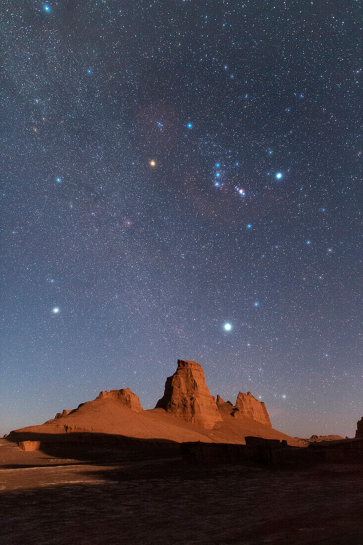 Night sky at Moonset, Lut desert, Iran