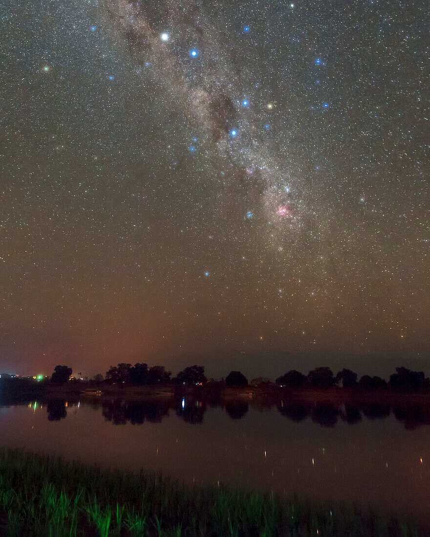 Southern night sky over Tsiribihina River, Madagascar