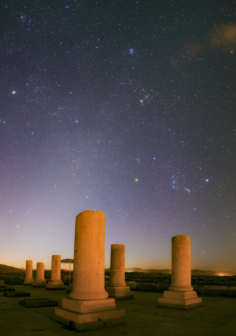Night sky over Private Palace, Pasargadae, Iran