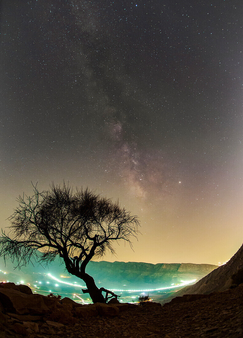 Milky Way and light pollution, Fars Province, Iran