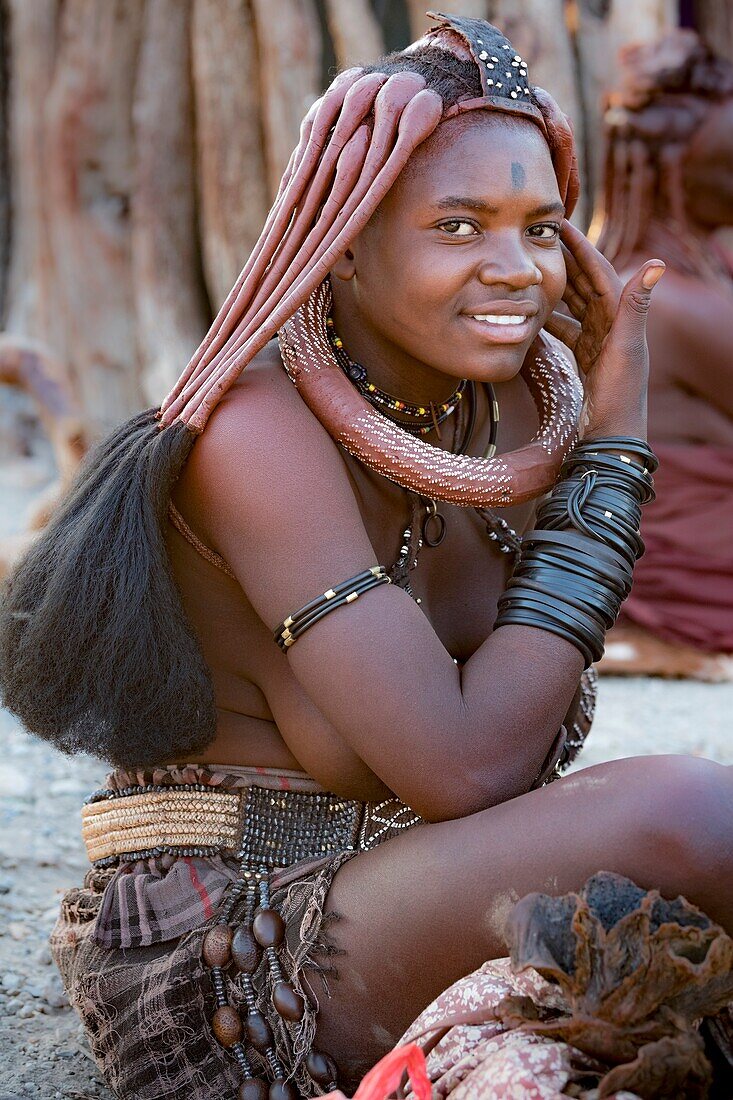 Himba woman smiling, Namibia