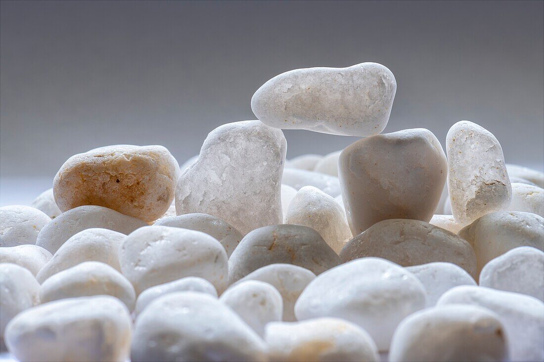 White marble pebbles