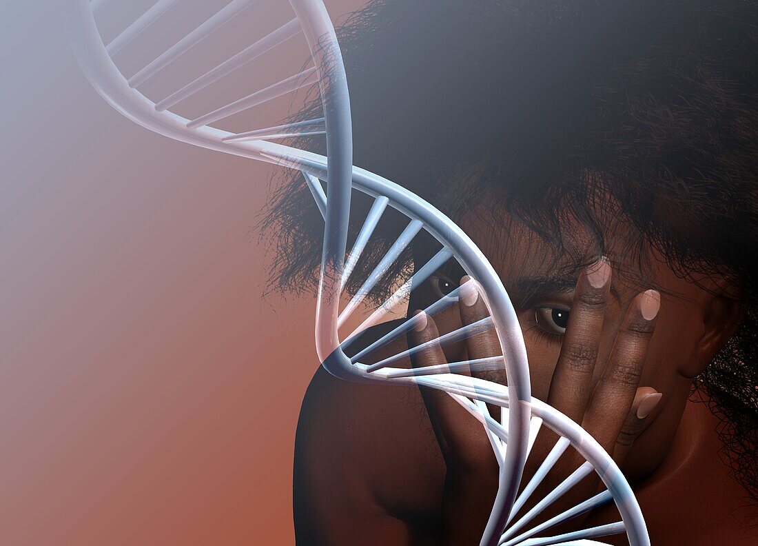 Genetics research, conceptual illustration