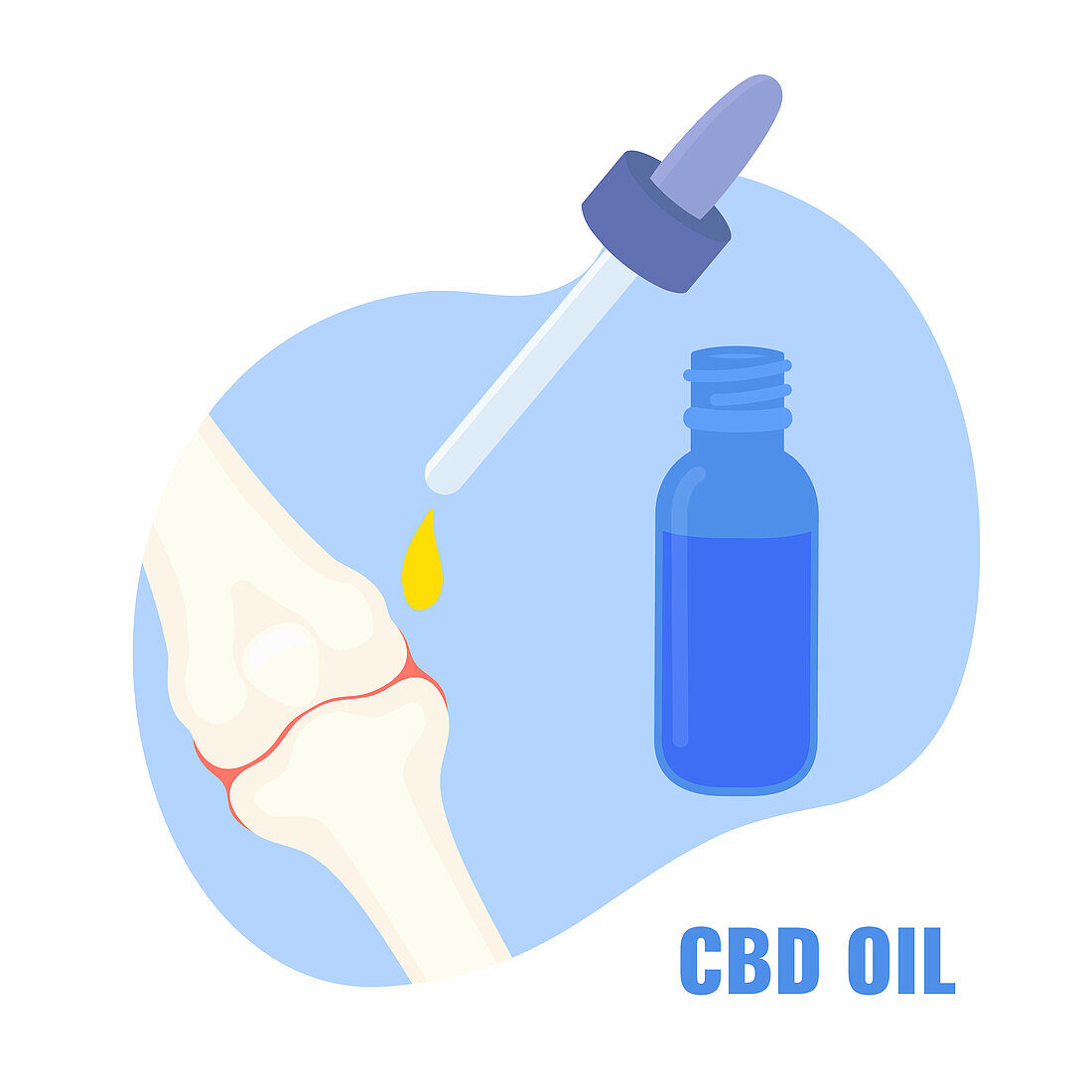 Osteoporosis treatment with CBD oil, conceptual illustration