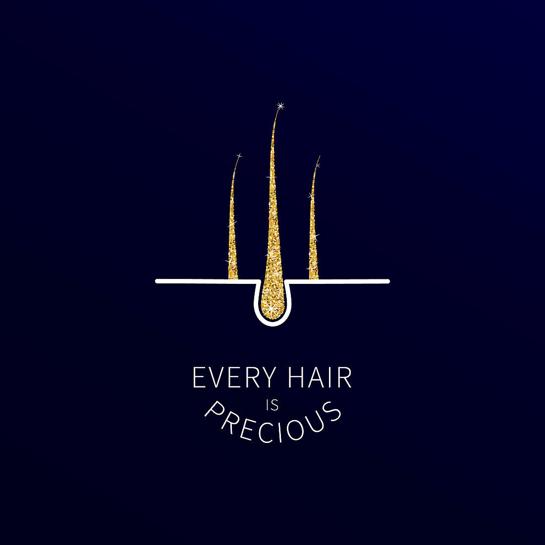 Gold hair follicle, conceptual illustration