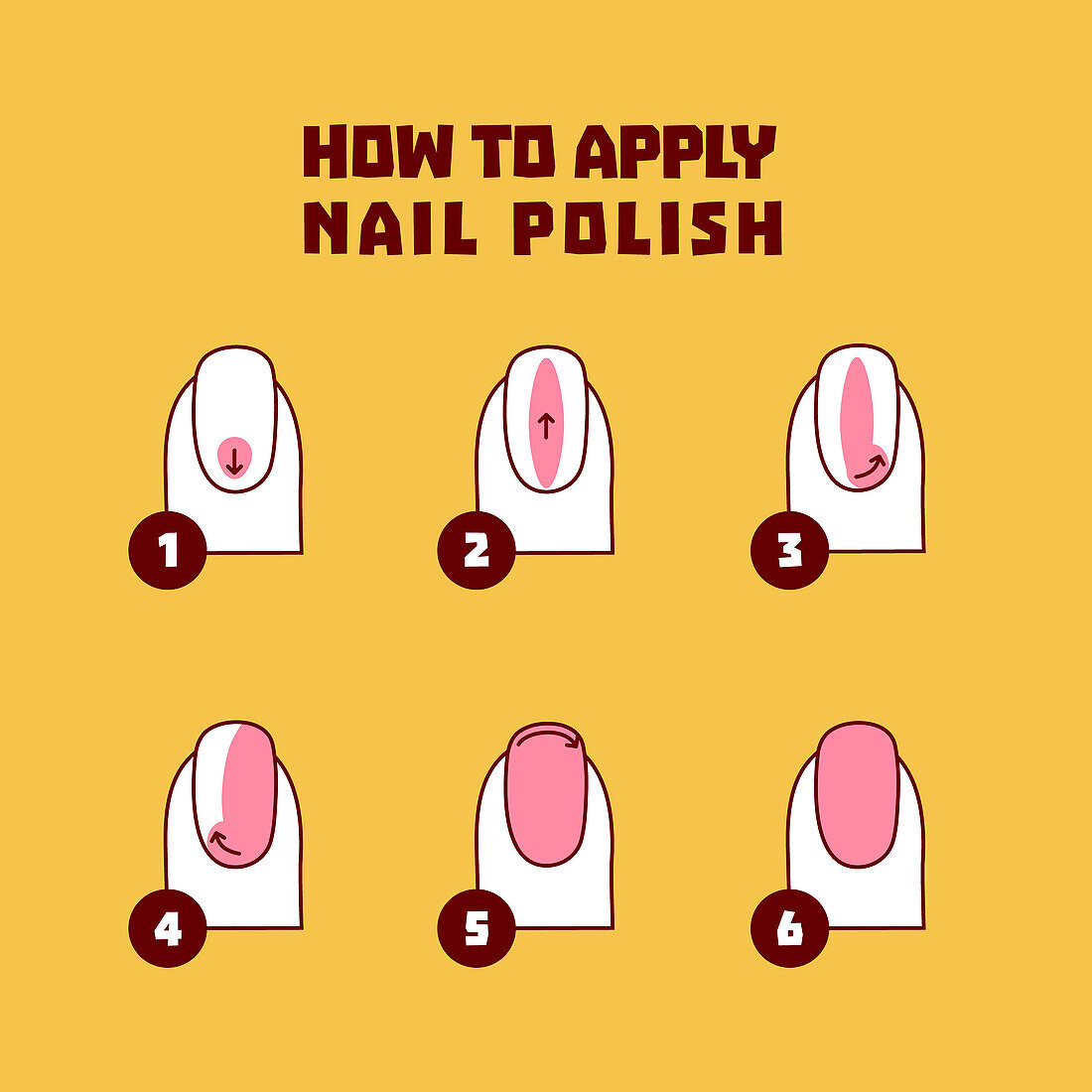 Nail polish application, illustration