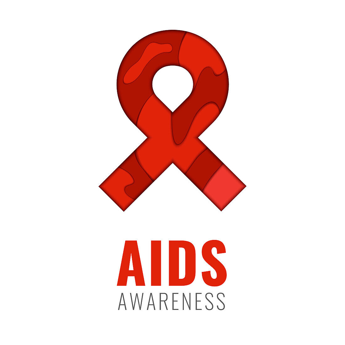 World AIDS day awareness ribbon, illustration