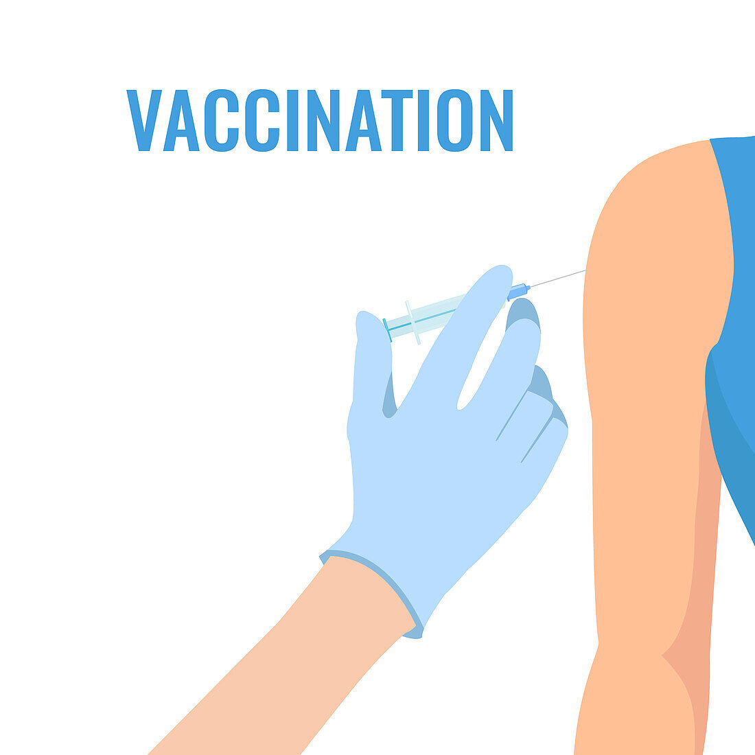 Nurse administering vaccine, illustration
