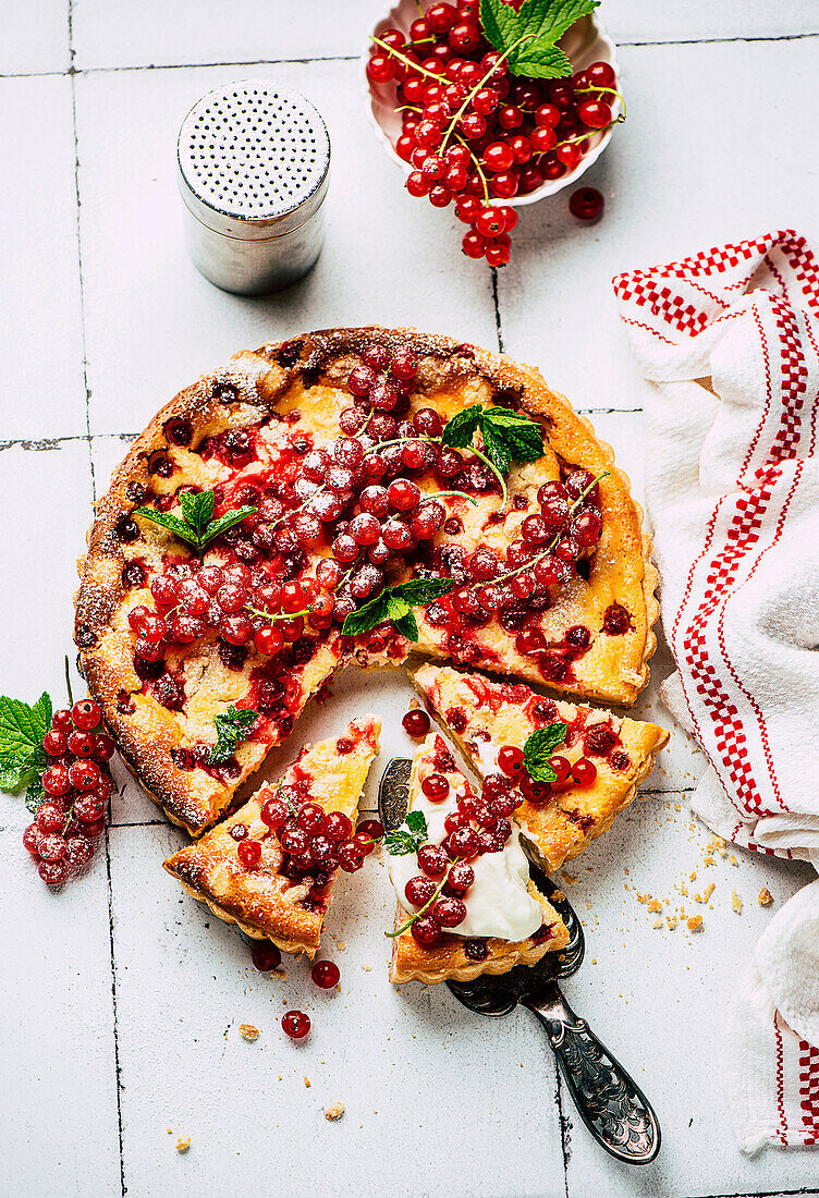 Johannisbeer-Käsekuchen mit Streuseln