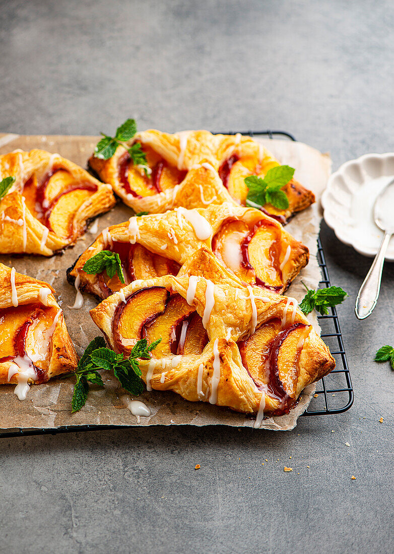 Peach puff pastry