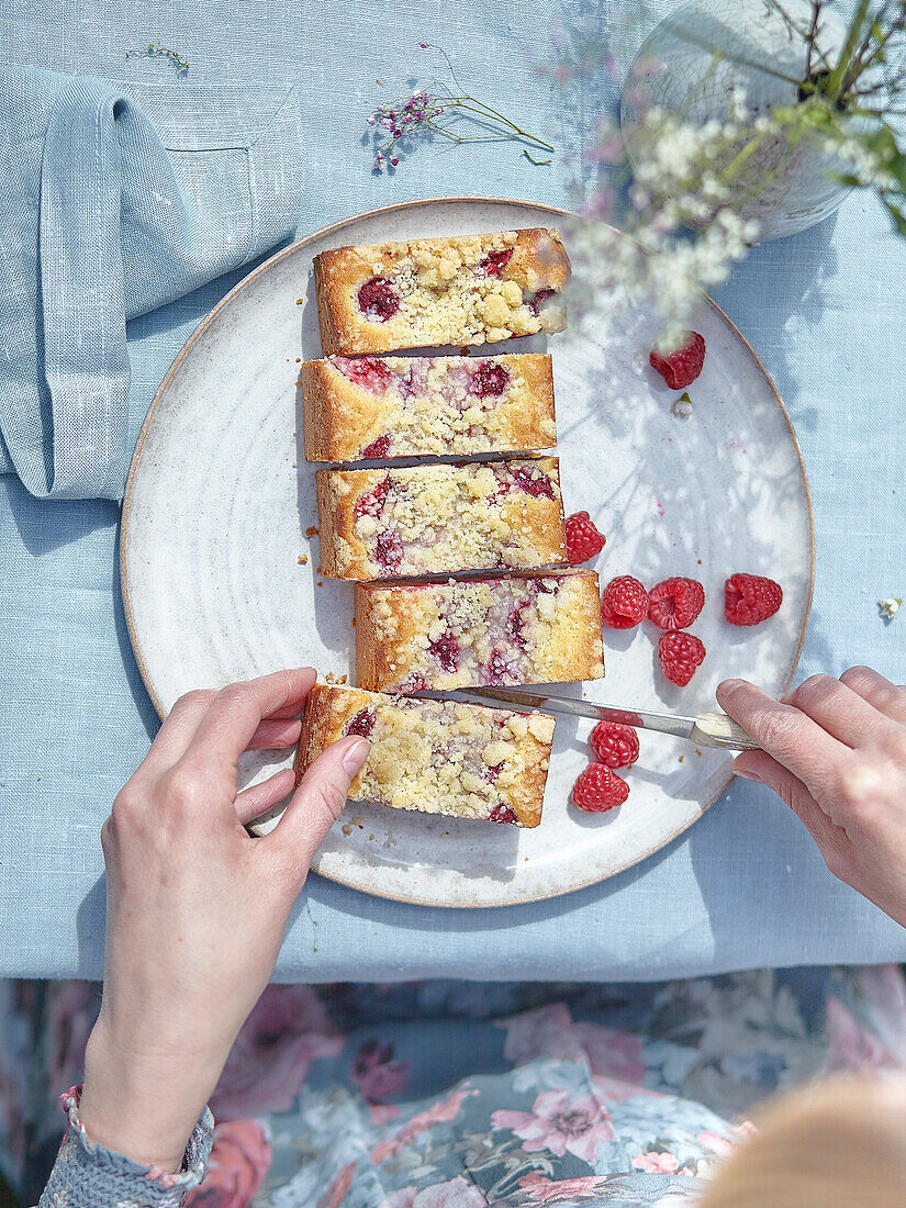 Himbeerkuchen mit Streuseln