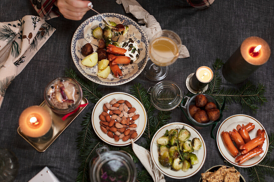 Christmas food on table