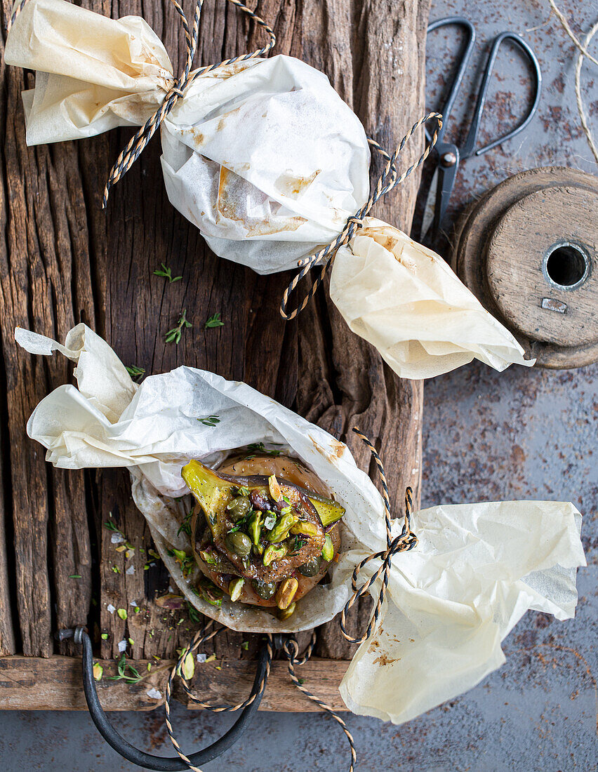 Cashew-Cheese-Pockets mit Feigen und Ahornsirup