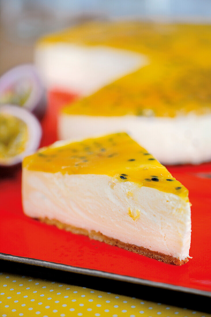 Passionfruit cream cheese tart