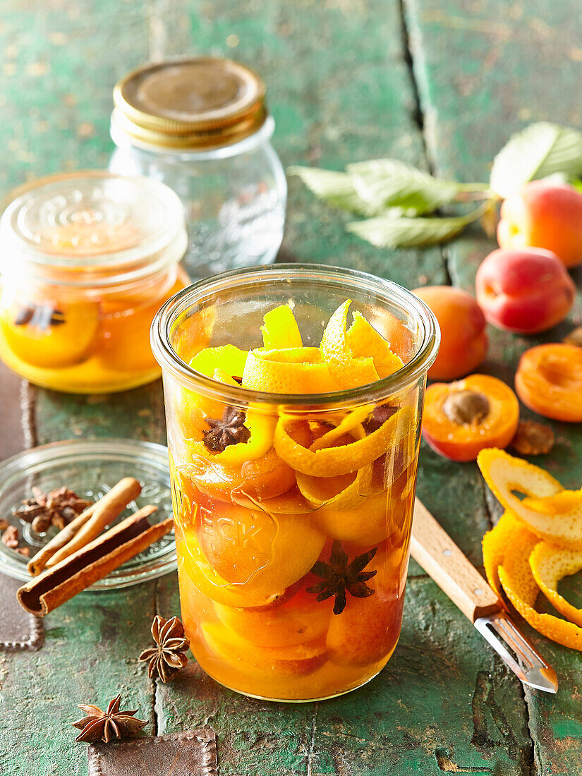 Apricot compote with star anis