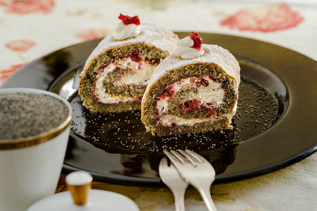 Poppy seed roulade