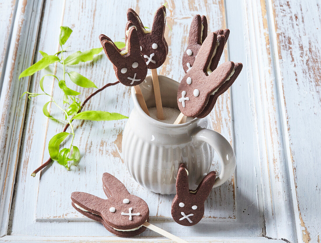 Easter hares with coconut cream