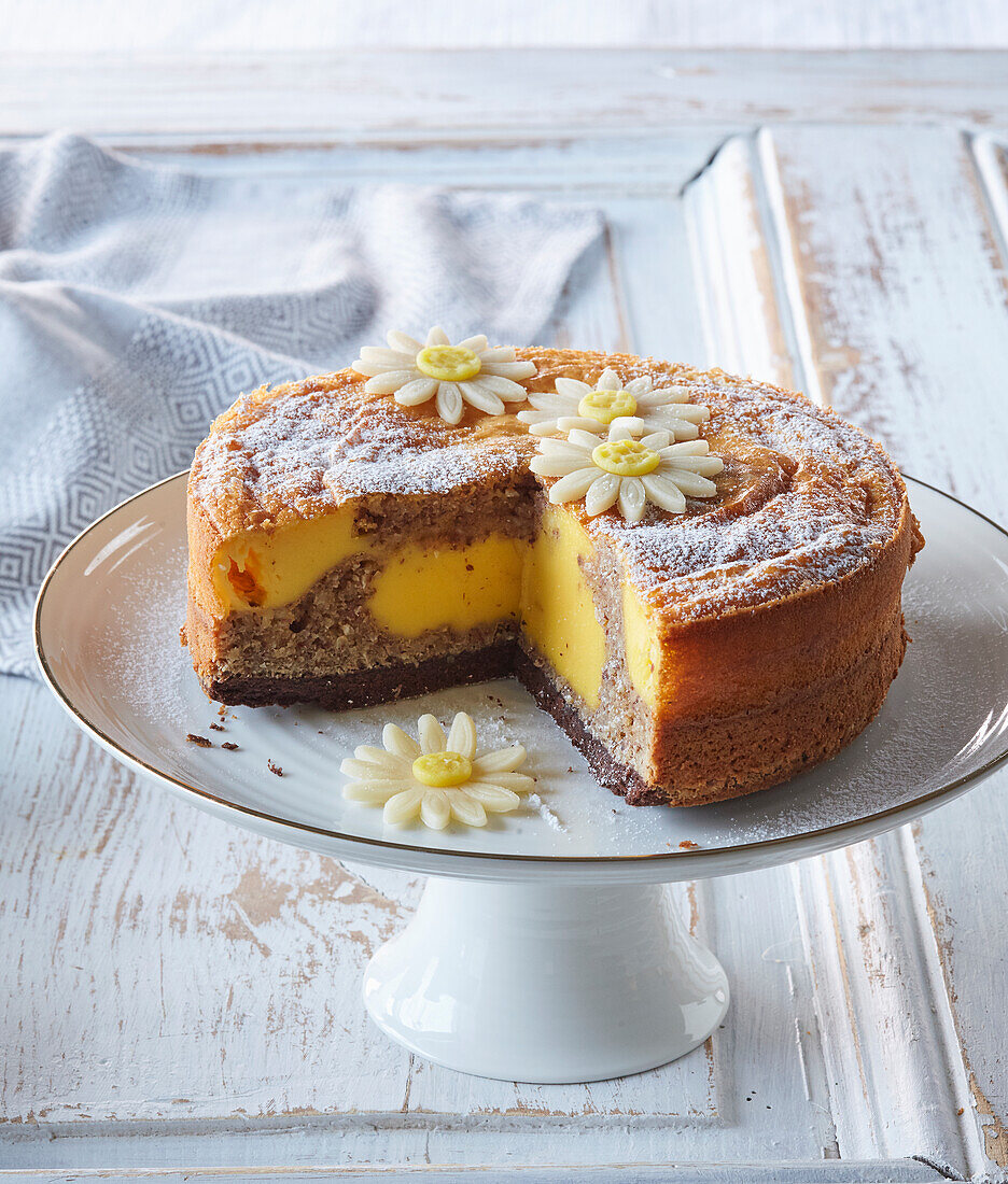 Easter custard and nut tart