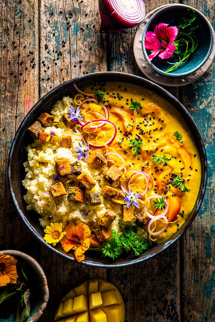 Mango and apricot curry