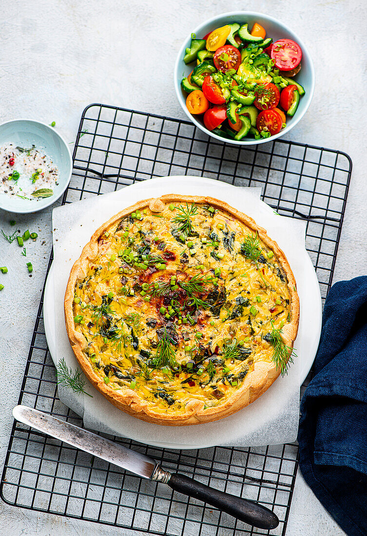 Ricotta and spinach quiche