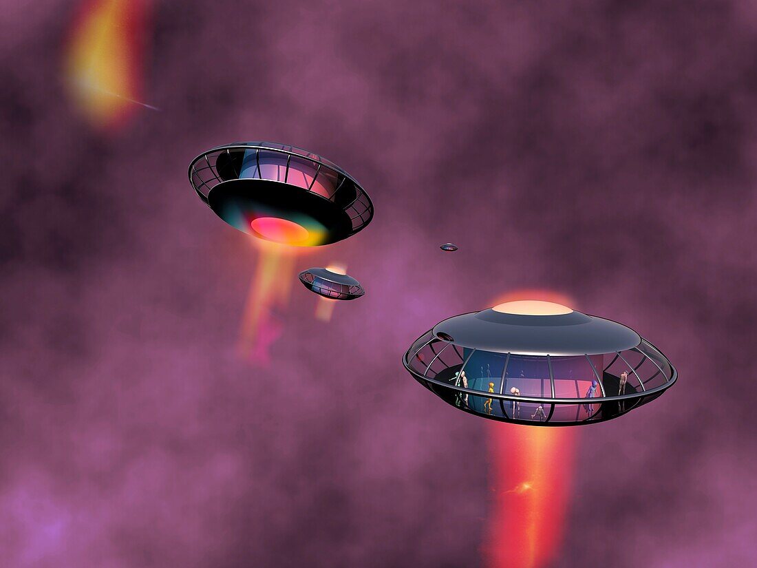 UFO spacecrafts, illustration