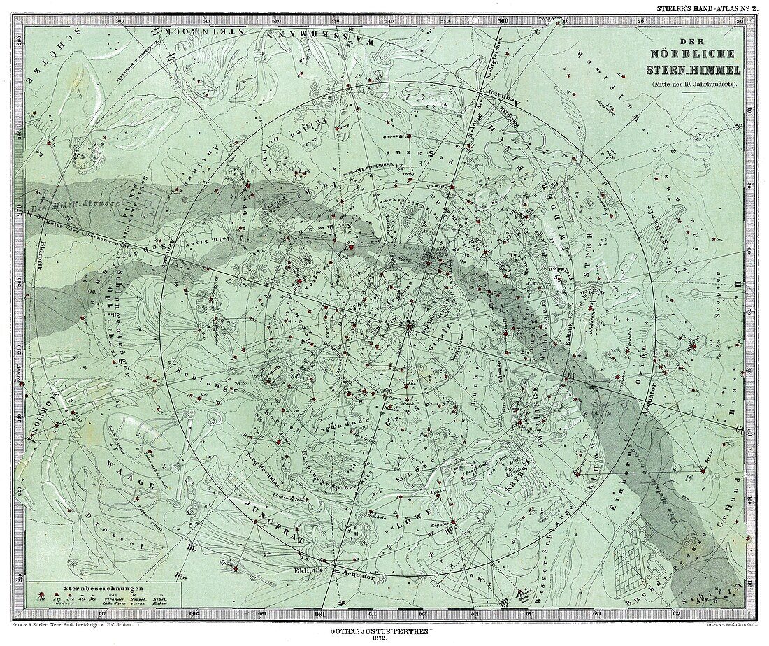 Northern Sky map, 1872