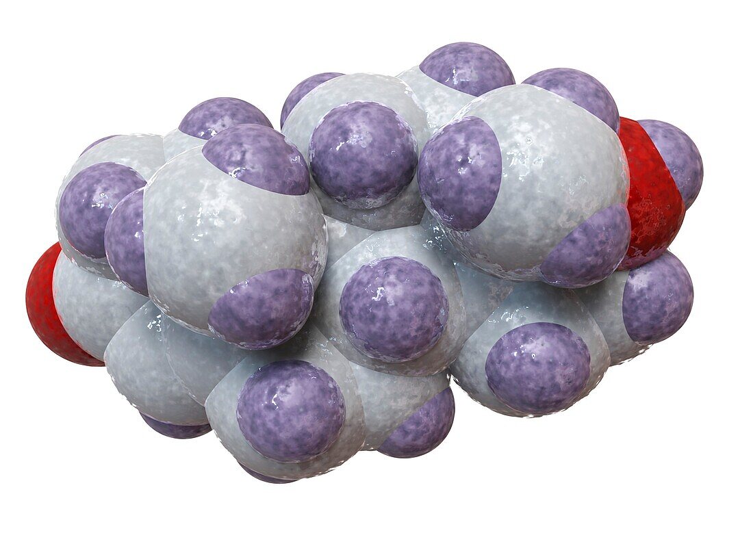 Testosterone, molecular model