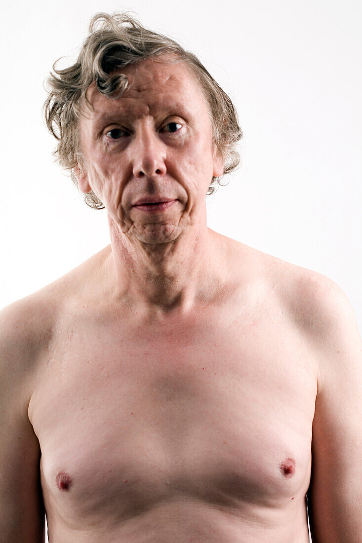 Naked elderly man