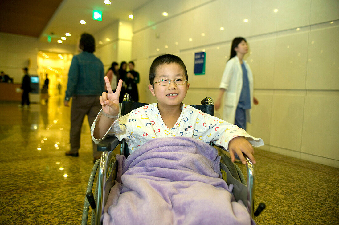 Young boy in hospital
