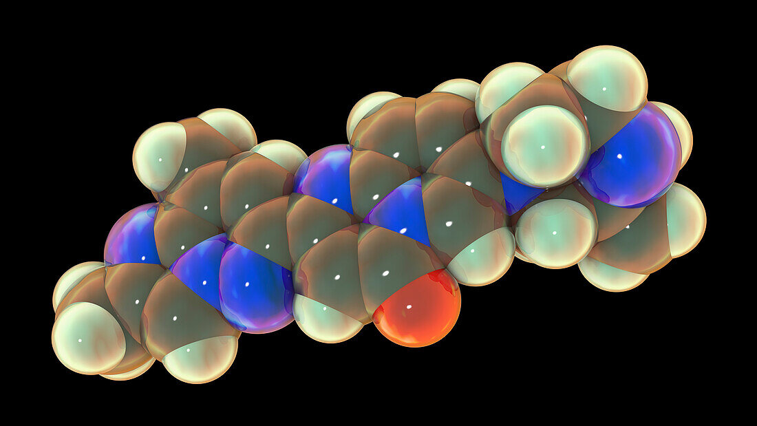 Risdiplam drug molecule, illustration
