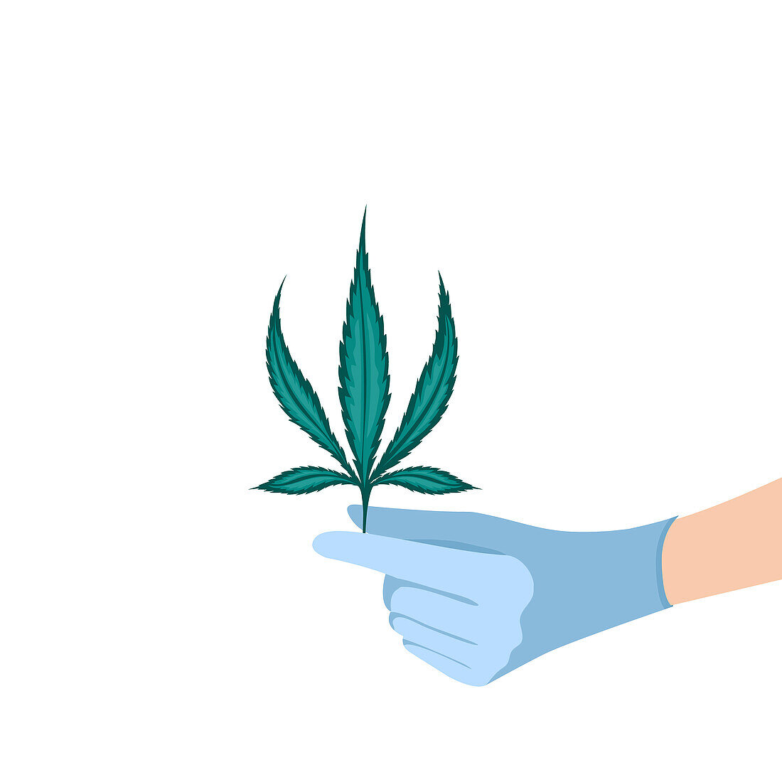 Treatment with cannabis plant, conceptual illustration