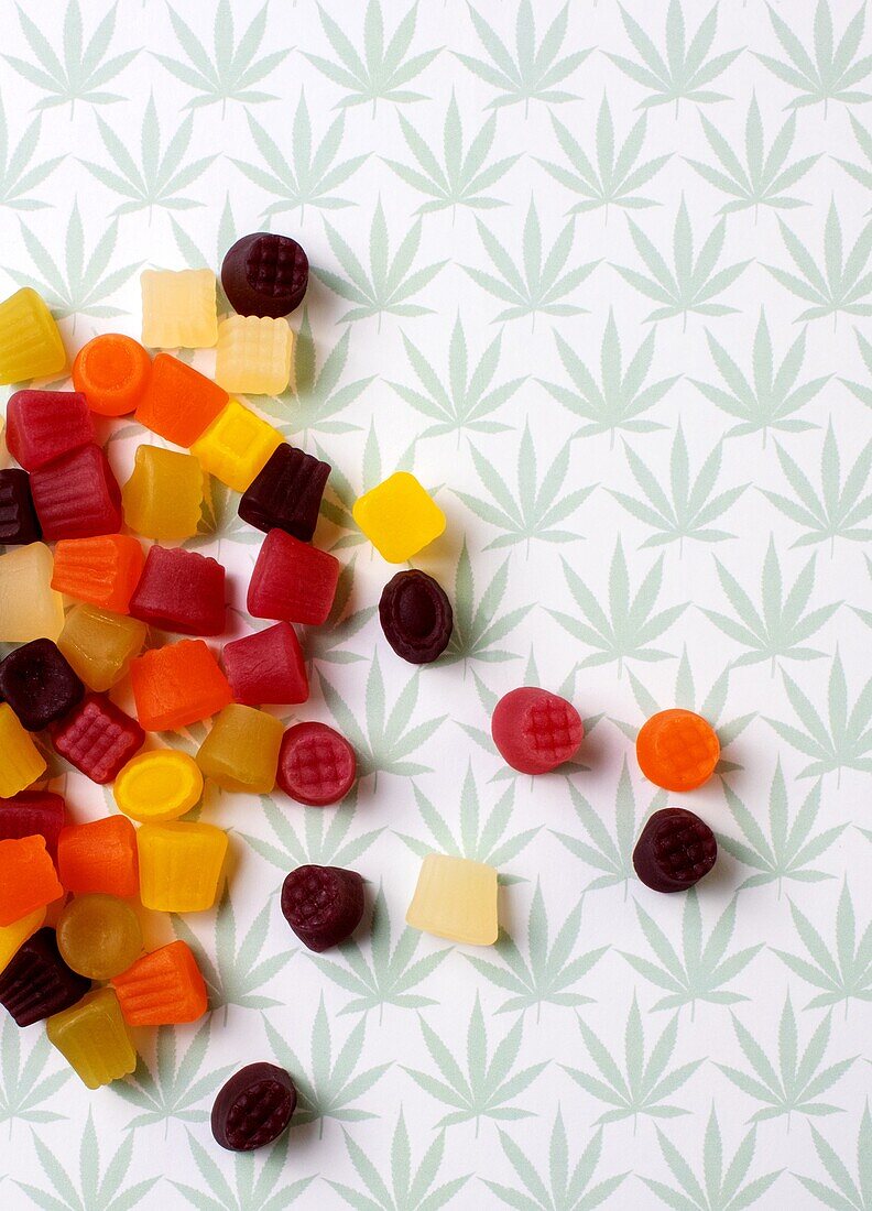 Cannabis infused sweets, conceptual image