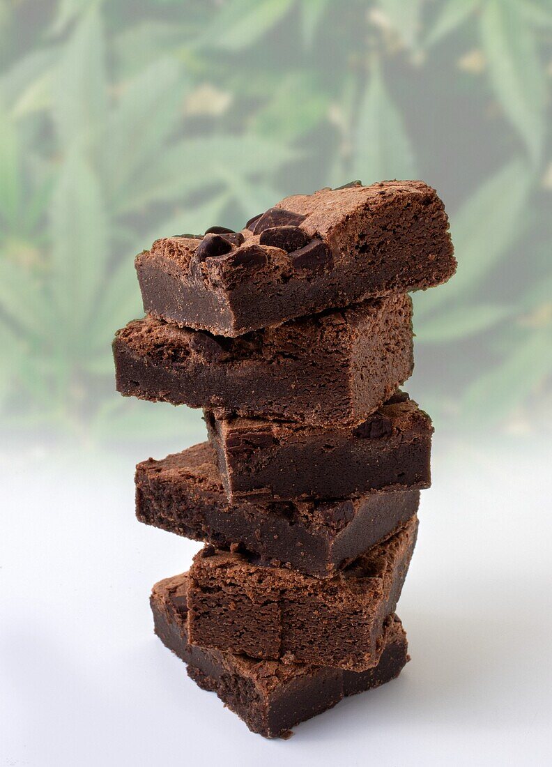 Cannabis brownies, conceptual image