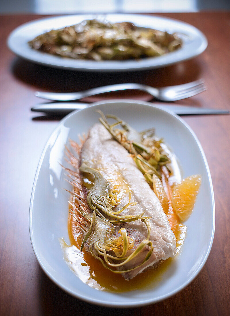 Fillet of sole with orange