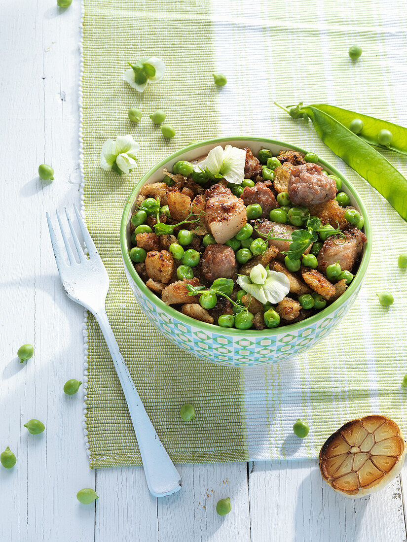 Pork with peas