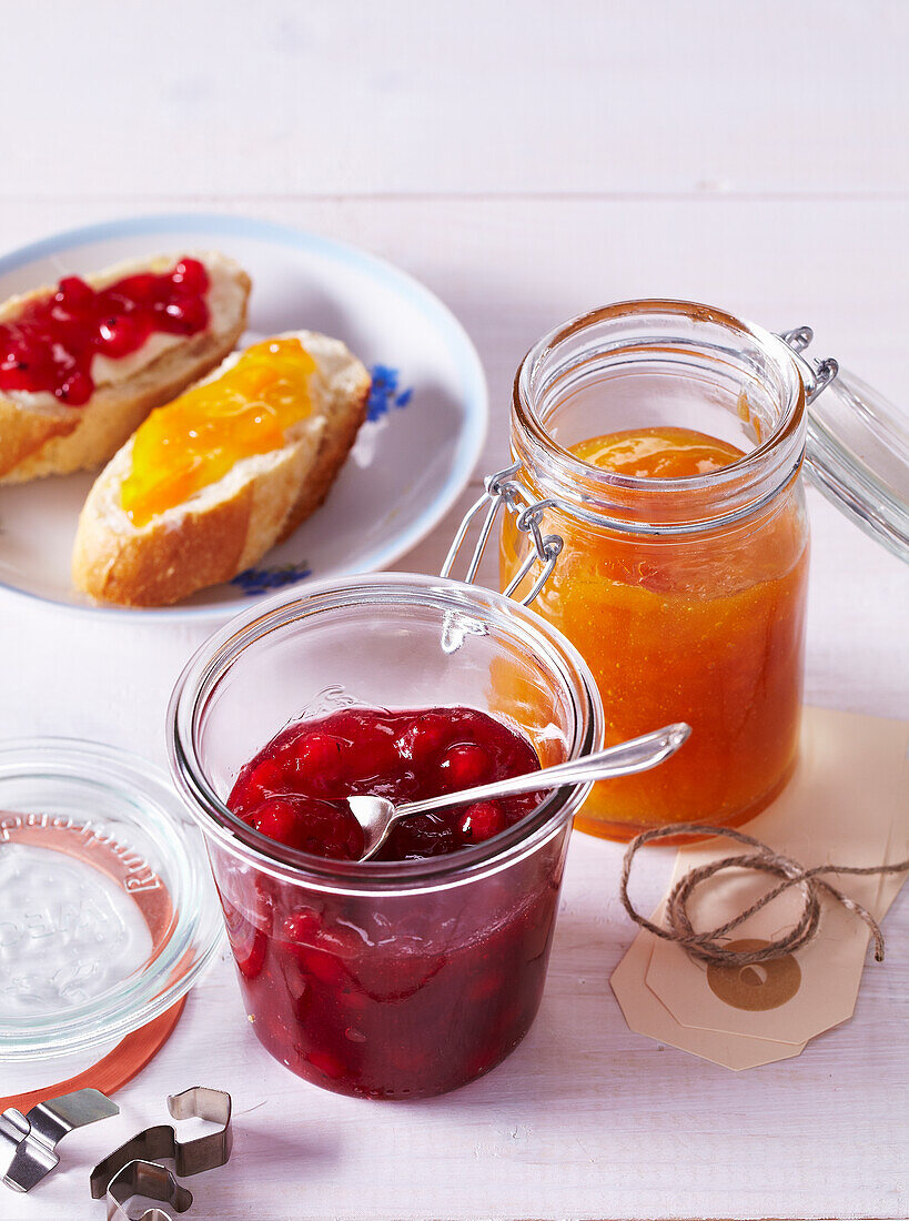 Apricot and red currant jam