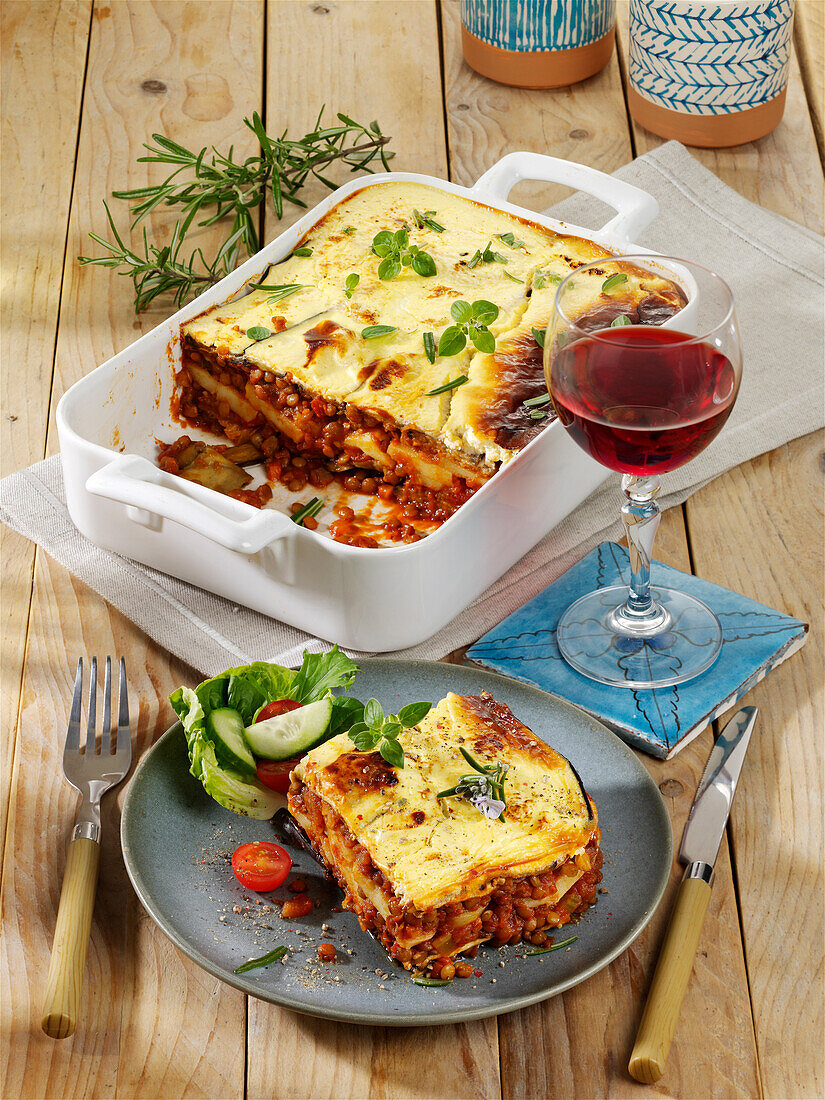 Moussaka mit Linsen