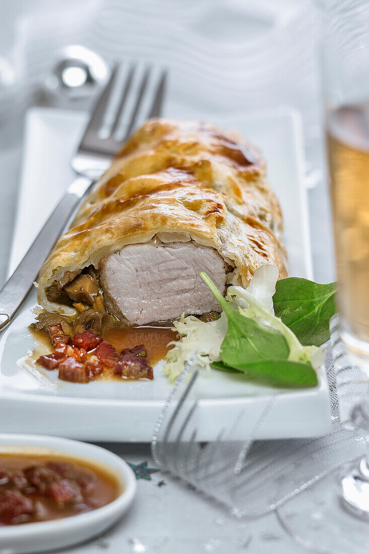Pork fillet wrapped in puff pastry (Christmas)