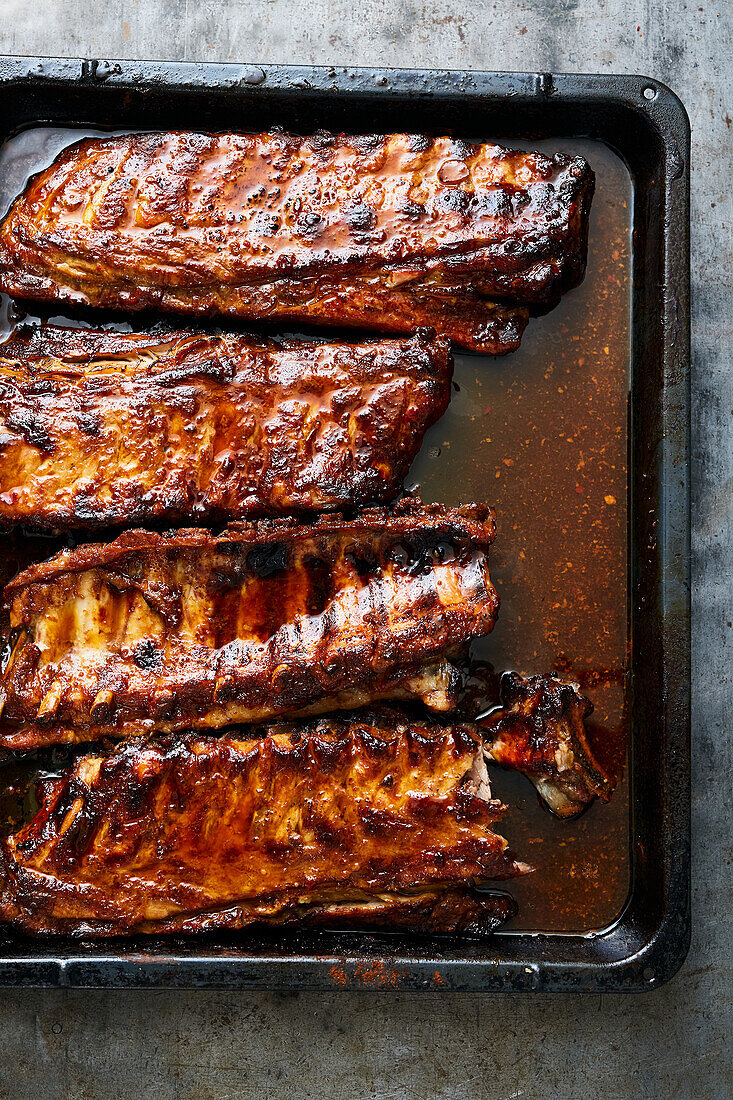 Chop ribs in sweet and sour marinade