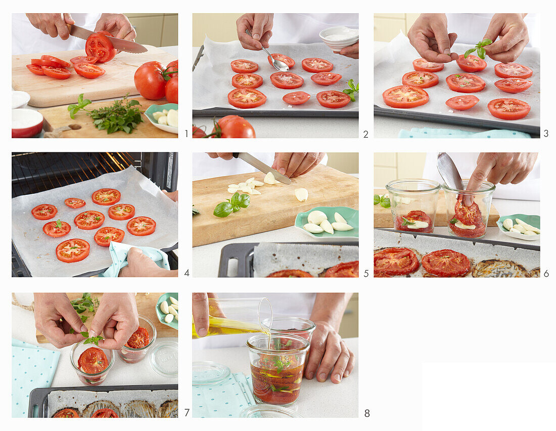 Getrocknete Tomaten in Öl eingelegen