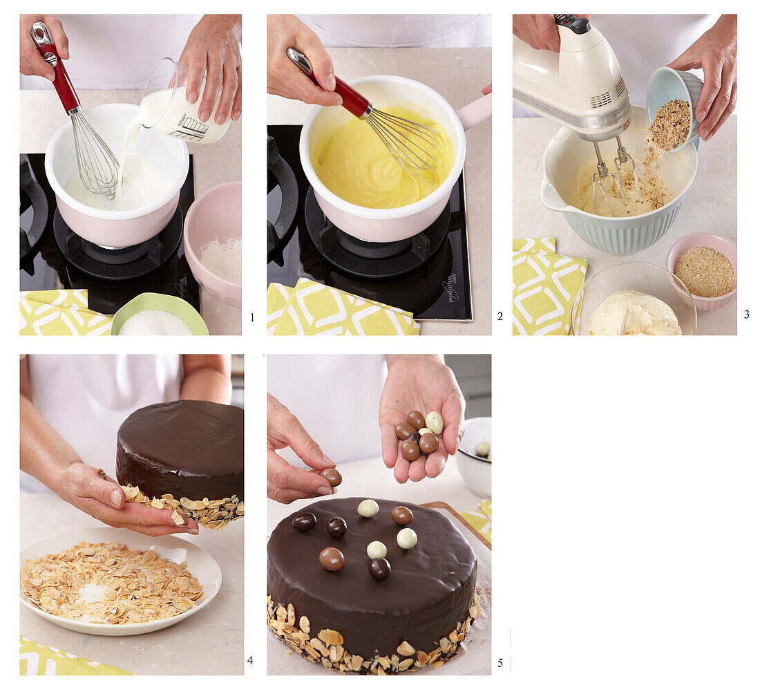 Wafer almond tart - step by step