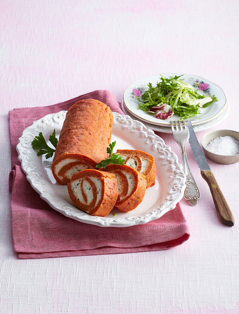 Rote-Bete-Roulade mit Frischkäse