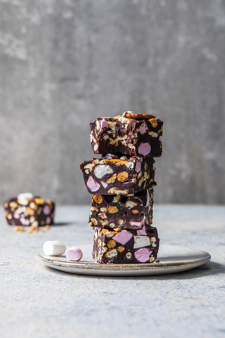 Rocky-Road-Schokoladen-Fudge