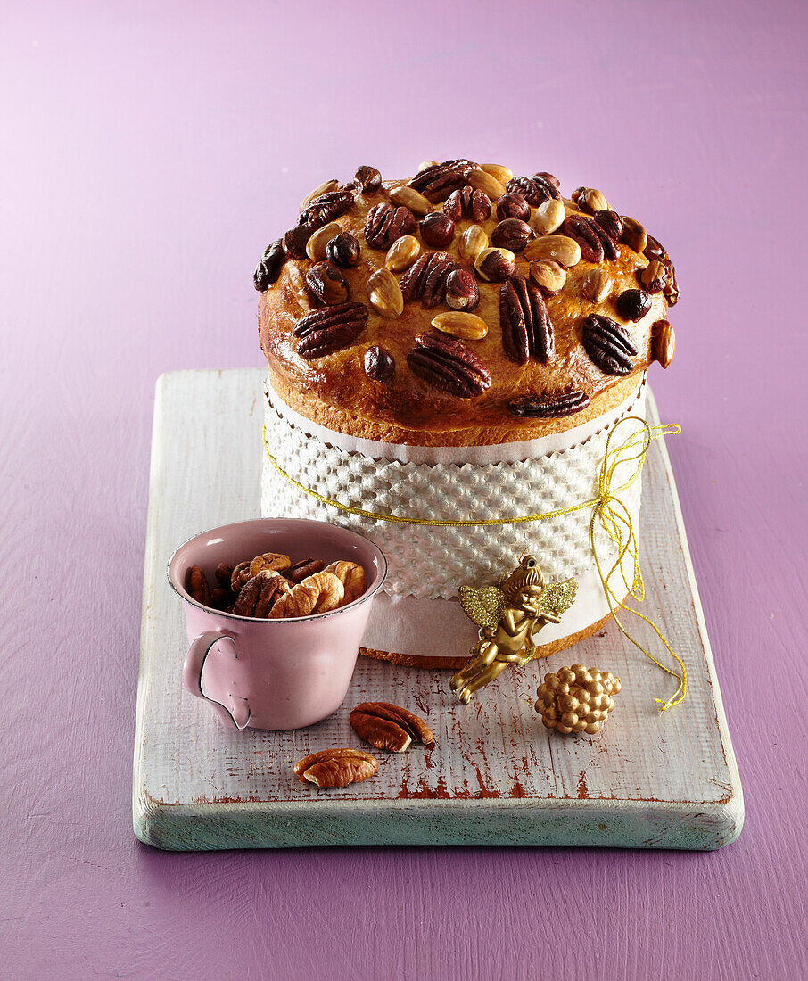 Nut and chocolate panettone