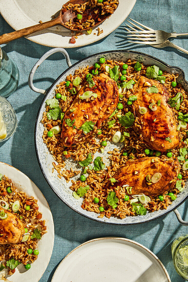 One-pan sticky hoisin rice and chicken