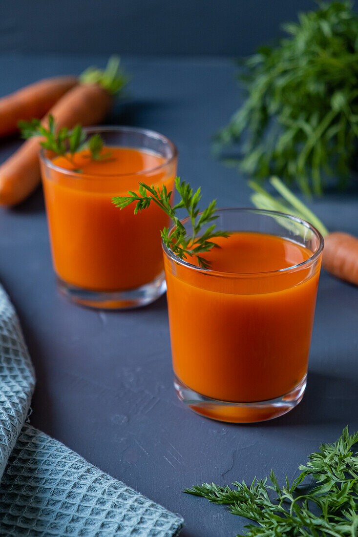Frisch gepresster Karottensaft