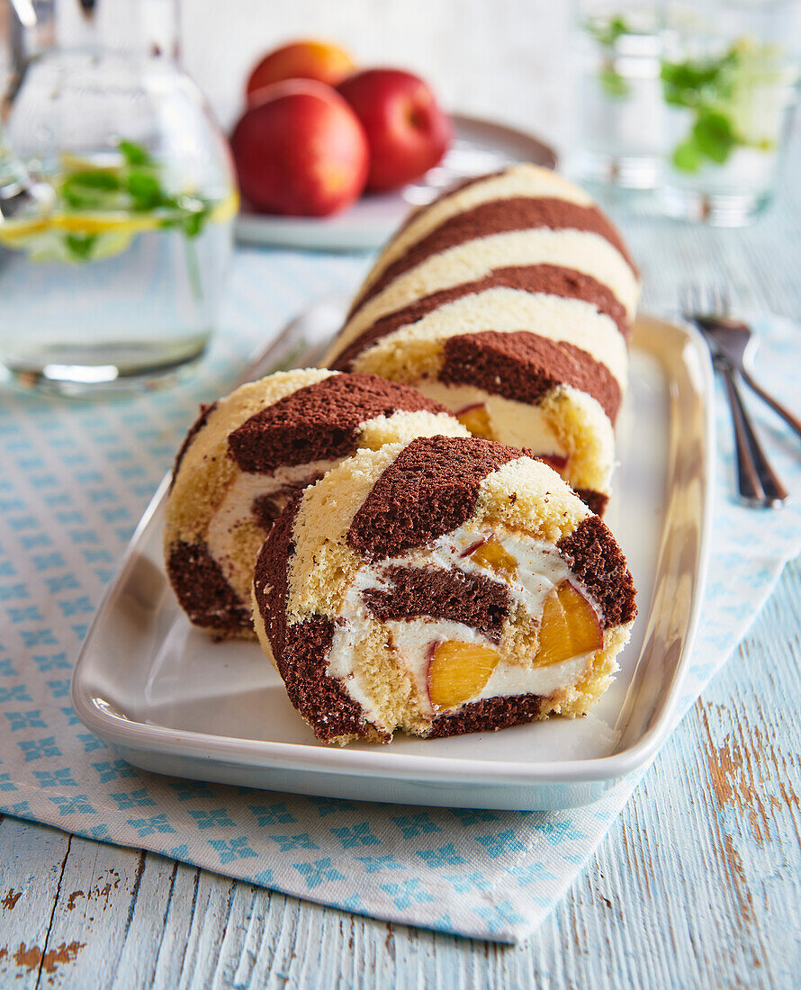 Striped nectarine roll